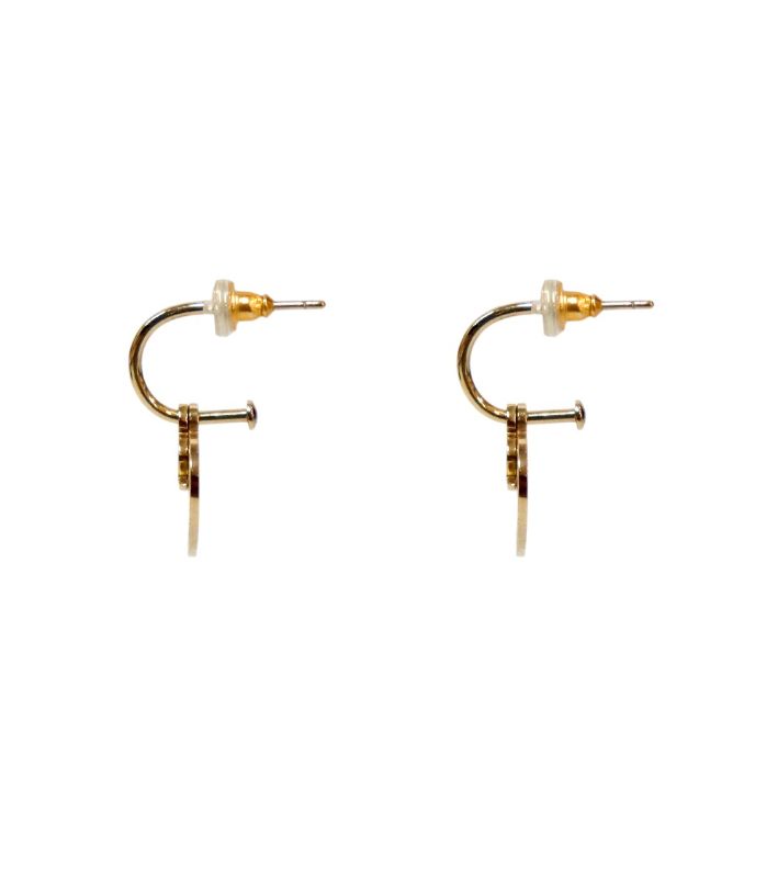 Chanel B17 Heart CC Gold Earrings
