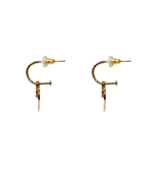 Chanel B17 Heart CC Gold Earrings