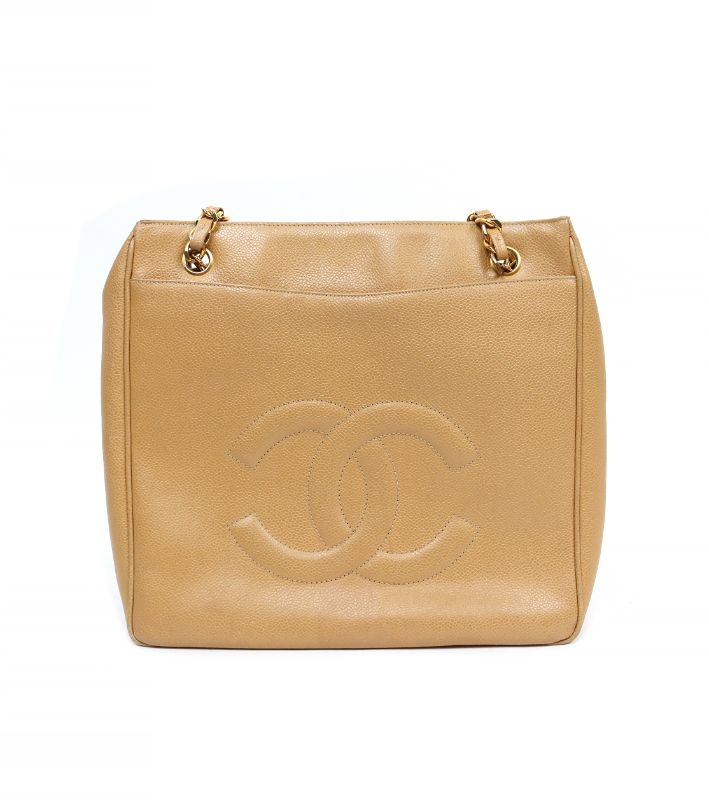Chanel Beige CC Pocket Chain Shoulder Bag