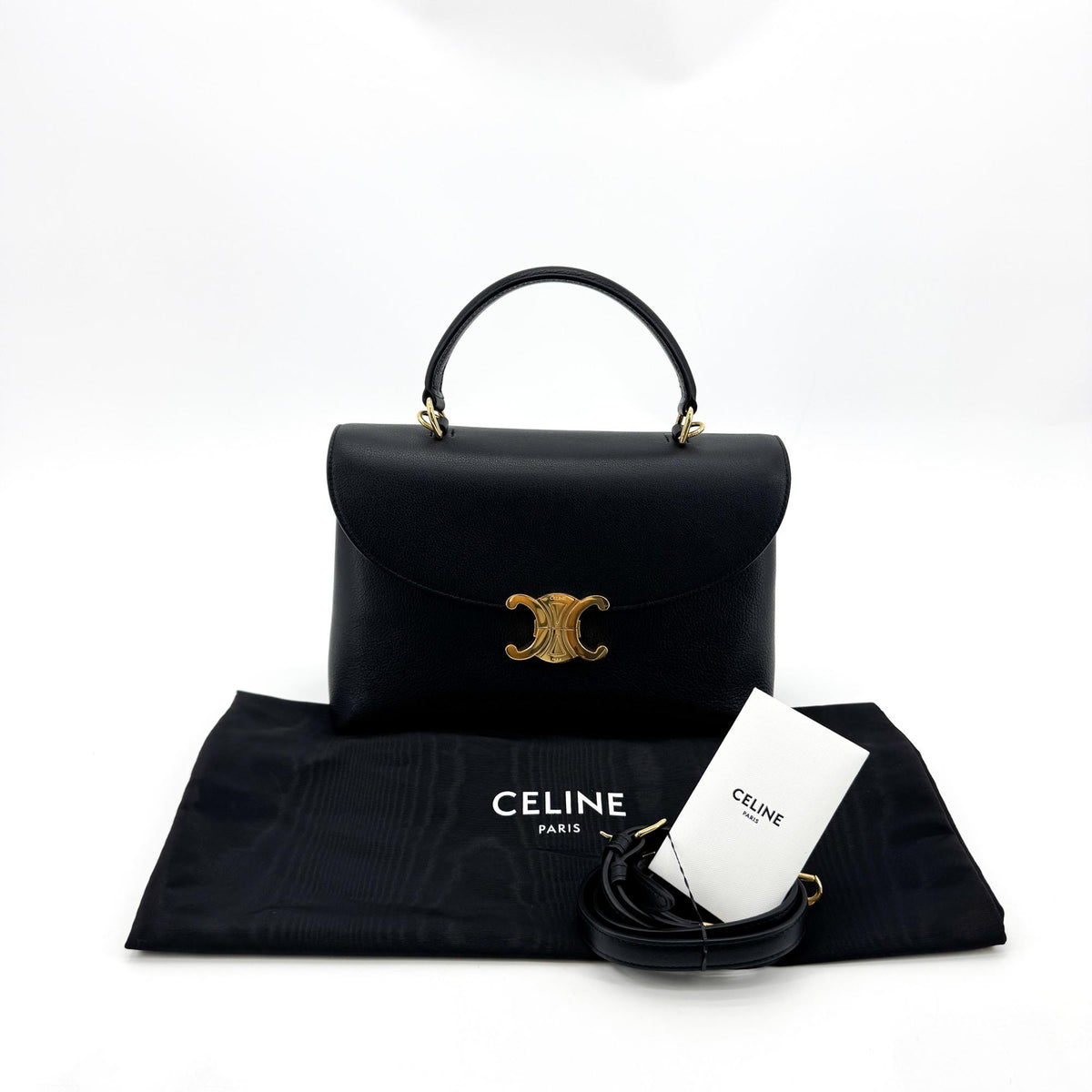 Celine Small Triomphe Top Handle Bag Black
