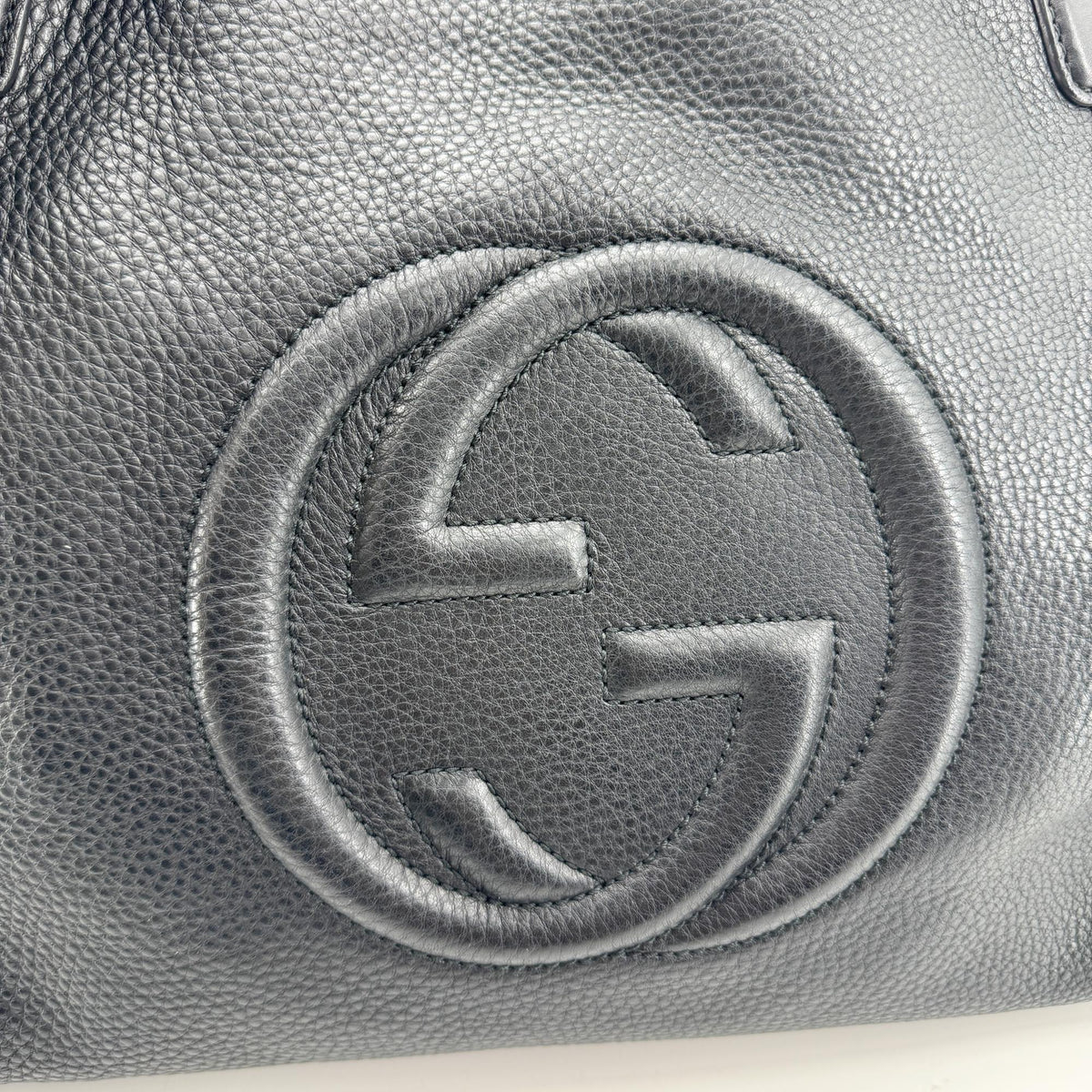 Gucci Soho Interlocking G Leather Tote Bag Black