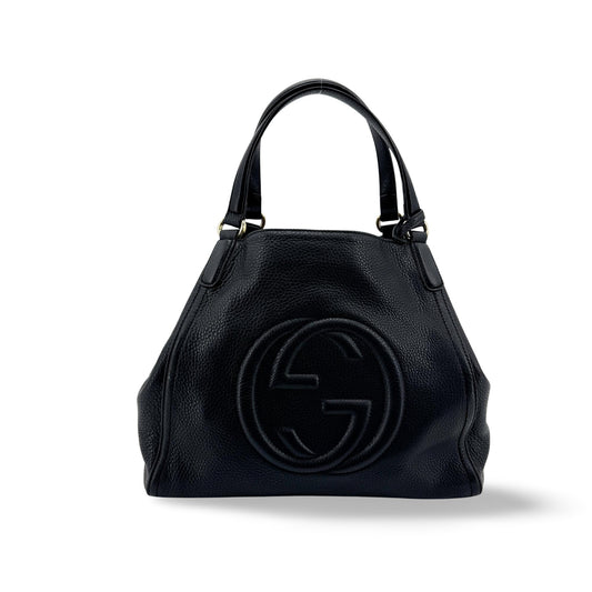 Gucci Soho Interlocking G Leather Tote Bag Black