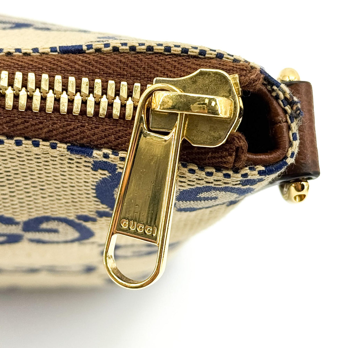 Gucci GG Canvas Crossbody Bag Navy Beige