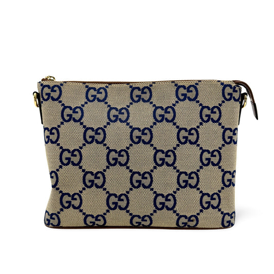 Gucci GG Canvas Crossbody Bag Navy Beige