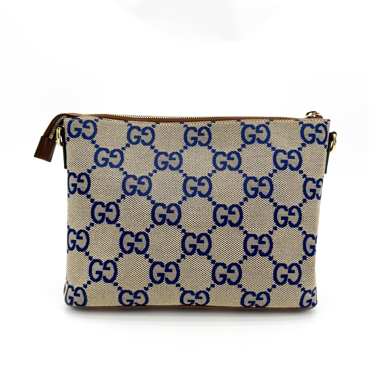 Gucci GG Canvas Crossbody Bag Navy Beige