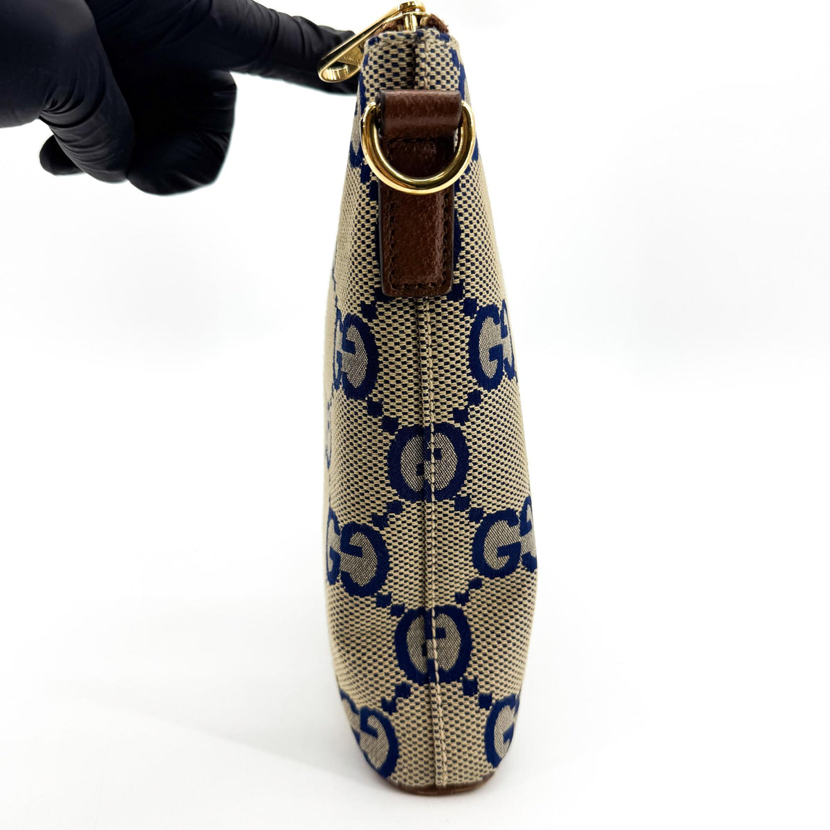 Gucci GG Canvas Crossbody Bag Navy Beige