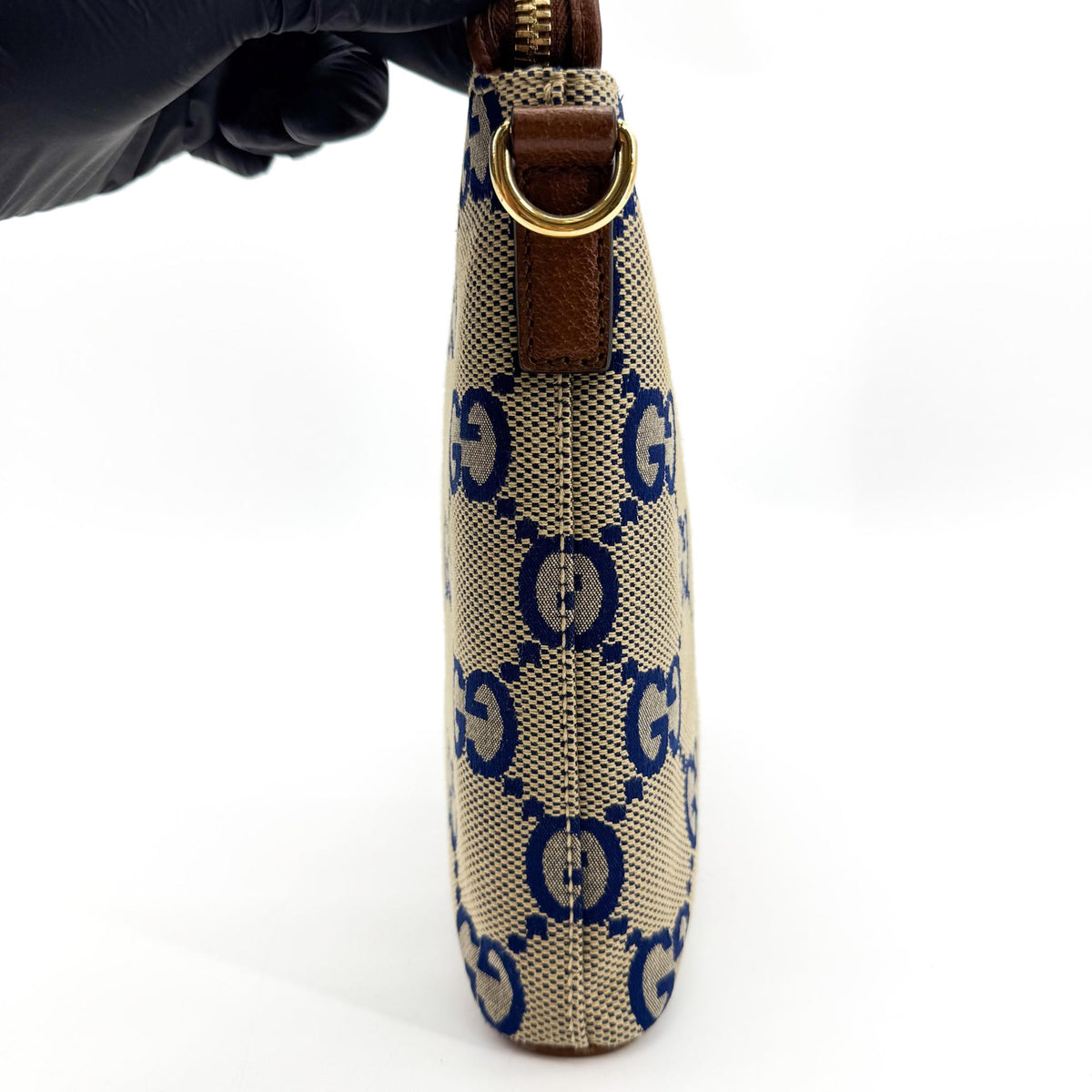 Gucci GG Canvas Crossbody Bag Navy Beige