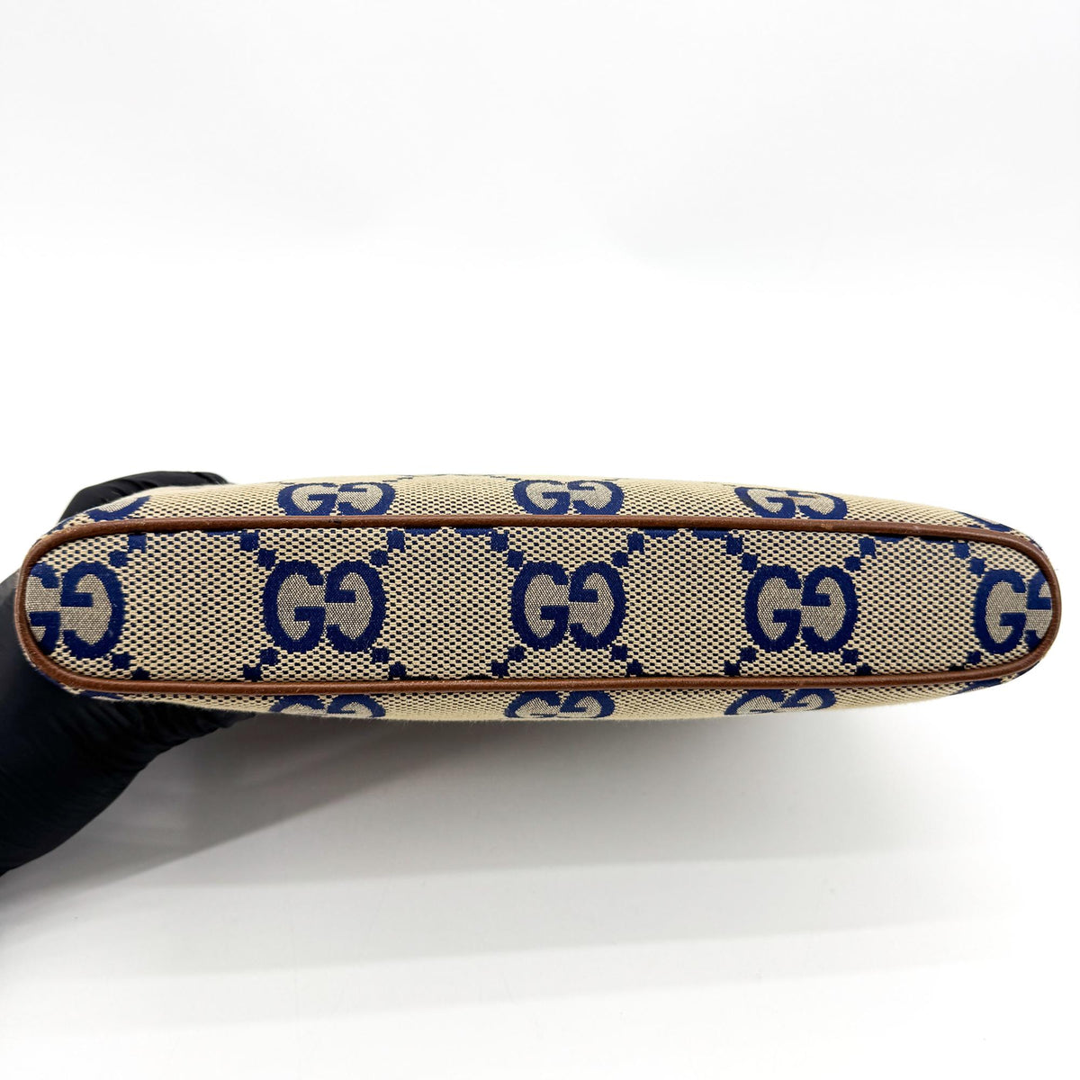 Gucci GG Canvas Crossbody Bag Navy Beige