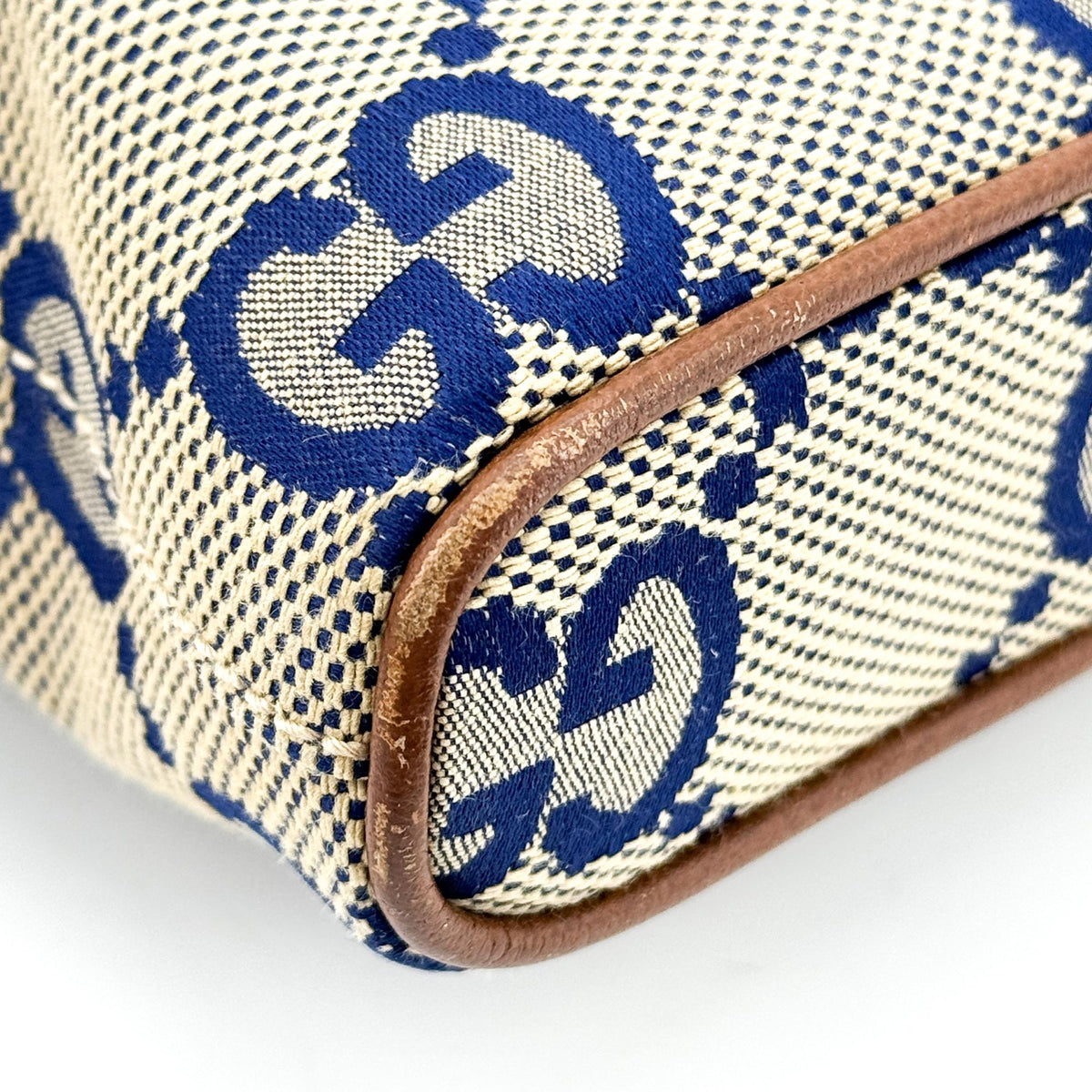 Gucci GG Canvas Crossbody Bag Navy Beige