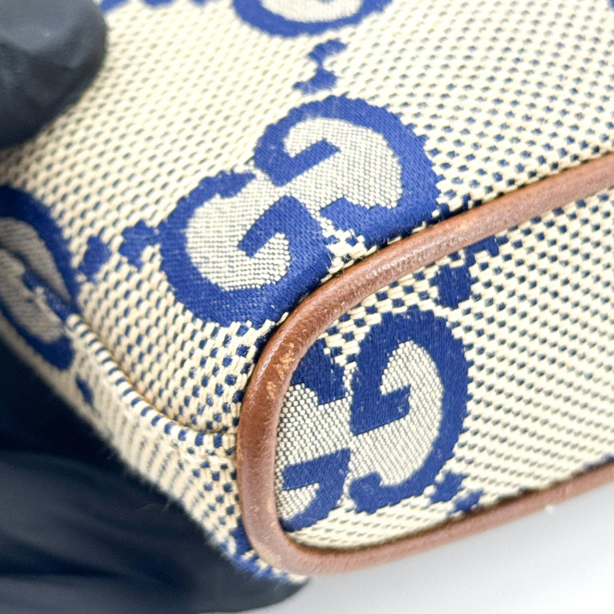 Gucci GG Canvas Crossbody Bag Navy Beige