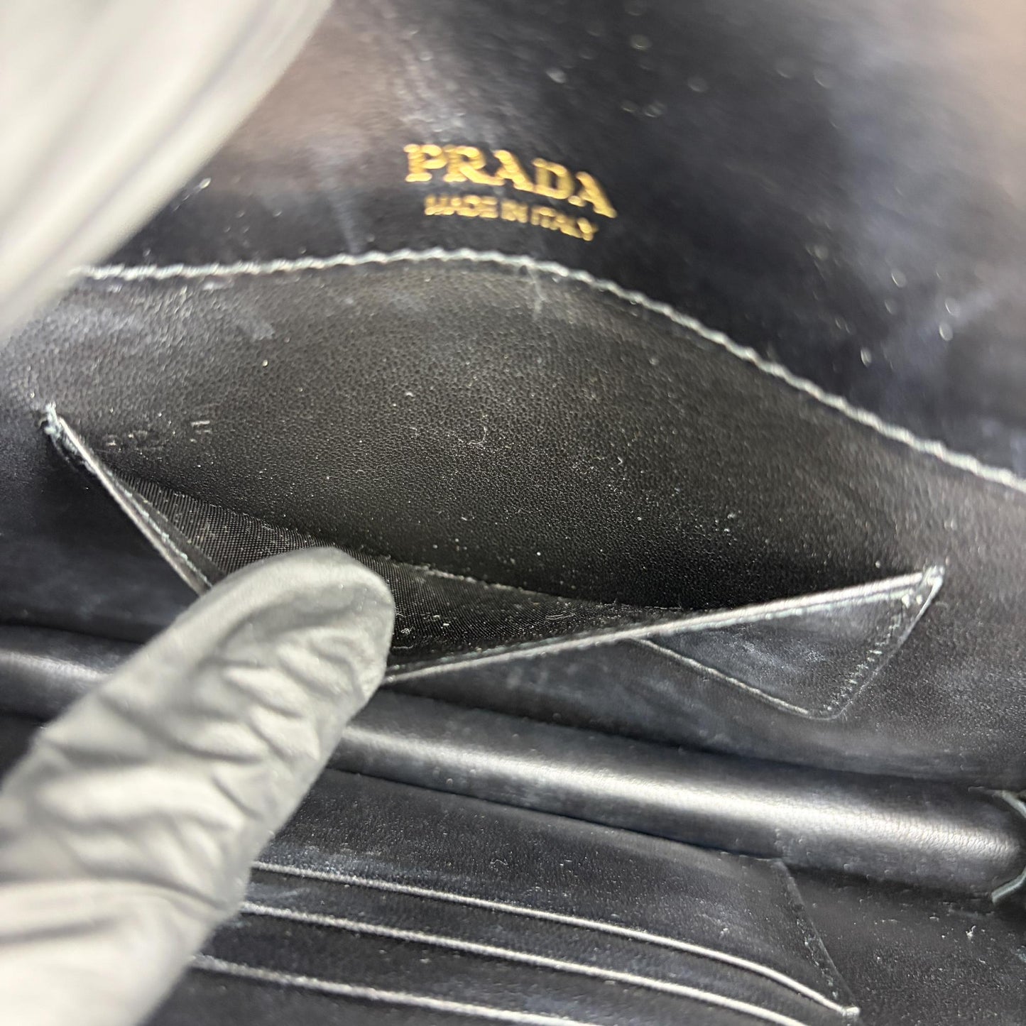 Prada Saffiano Soft Calf Envelope Clutch Black