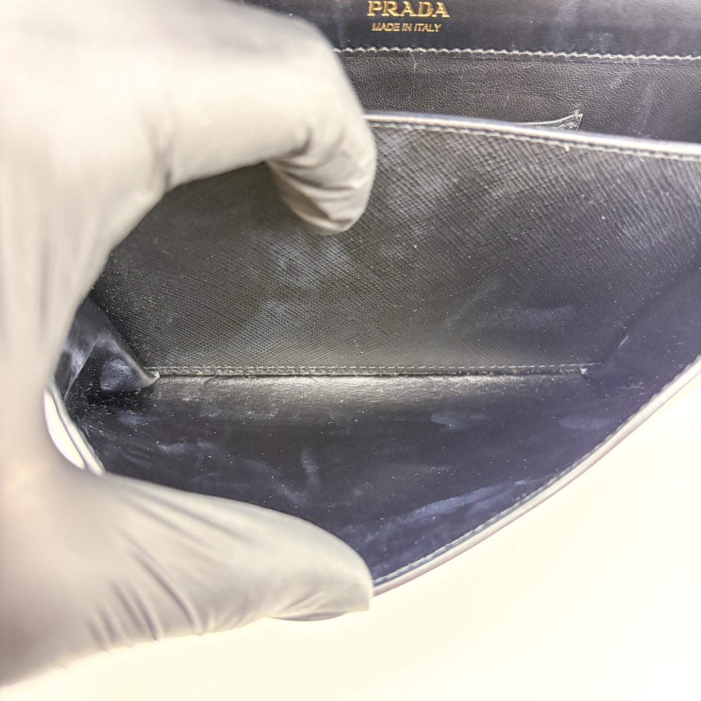 Prada Saffiano Soft Calf Envelope Clutch Black
