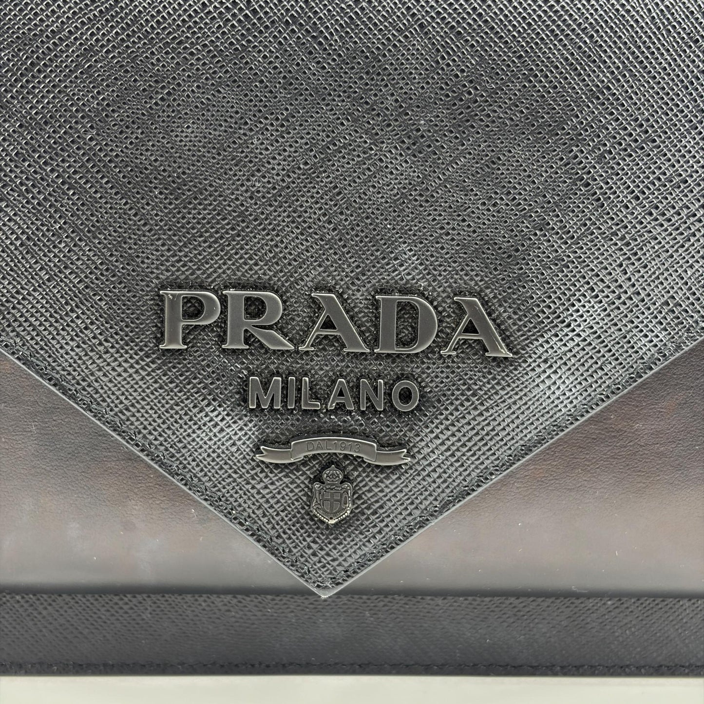 Prada Saffiano Soft Calf Envelope Clutch Black