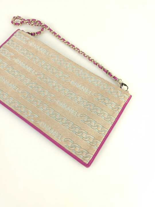 Calfskin chain pouch