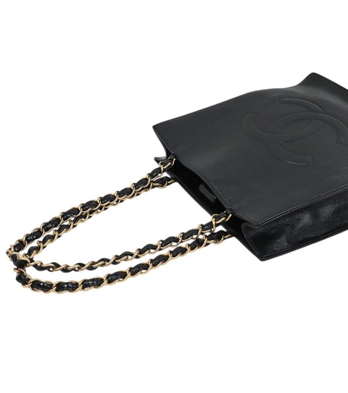 Chanel Black CC Season Shopper Shoulder Bag