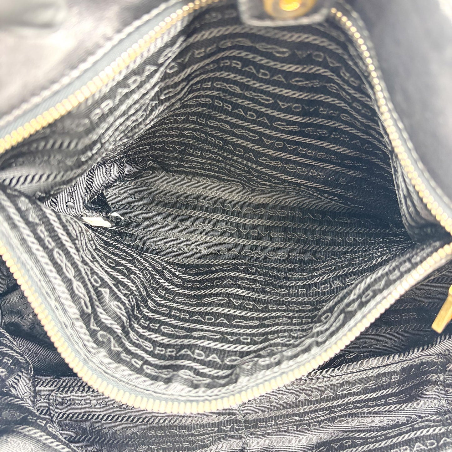 Prada Tessuto Gaufre Shirred Tote Bag Black
