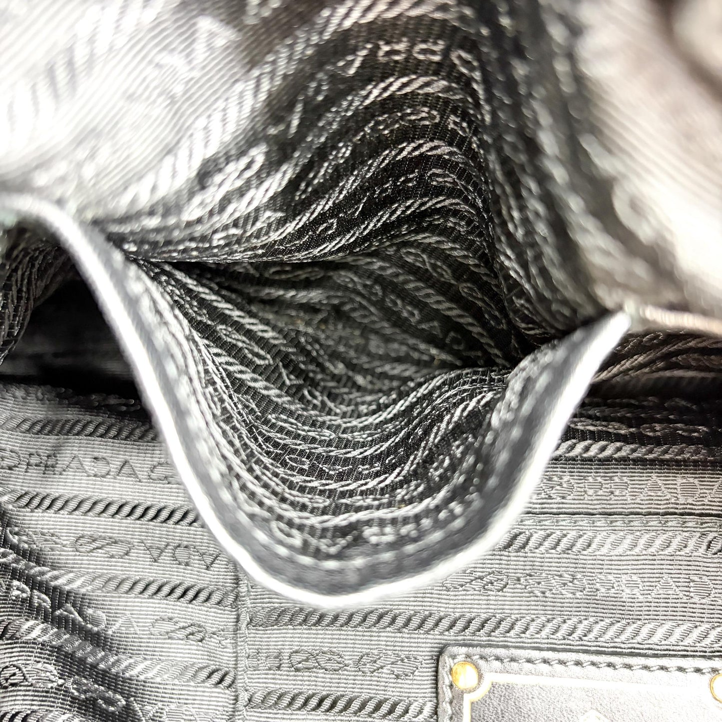 Prada Tessuto Gaufre Shirred Tote Bag Black