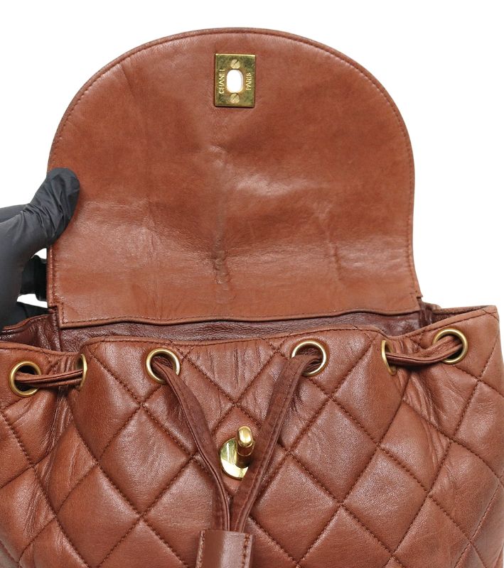 Chanel Brown Lambskin Dumas Backpack