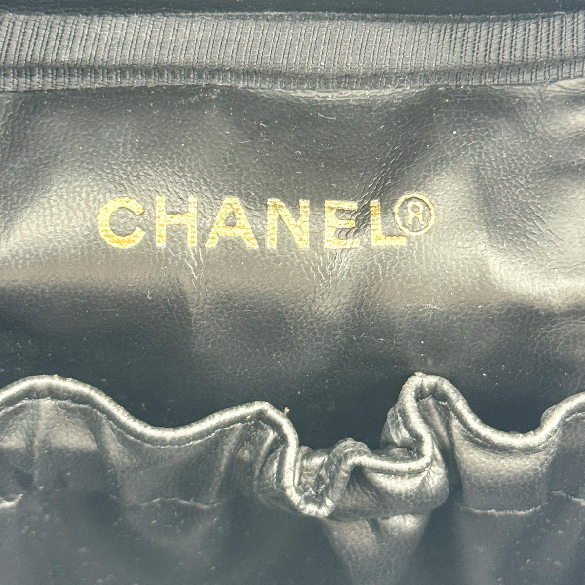 Chanel Caviar CC Logo Vanity Bag Black Gold Hardware
