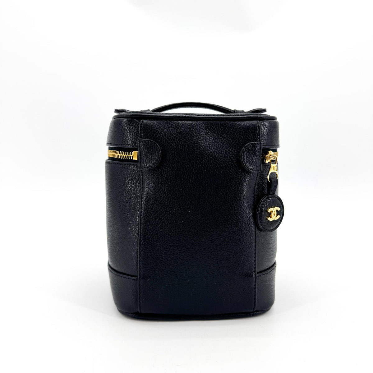 Chanel Caviar CC Logo Vanity Bag Black Gold Hardware