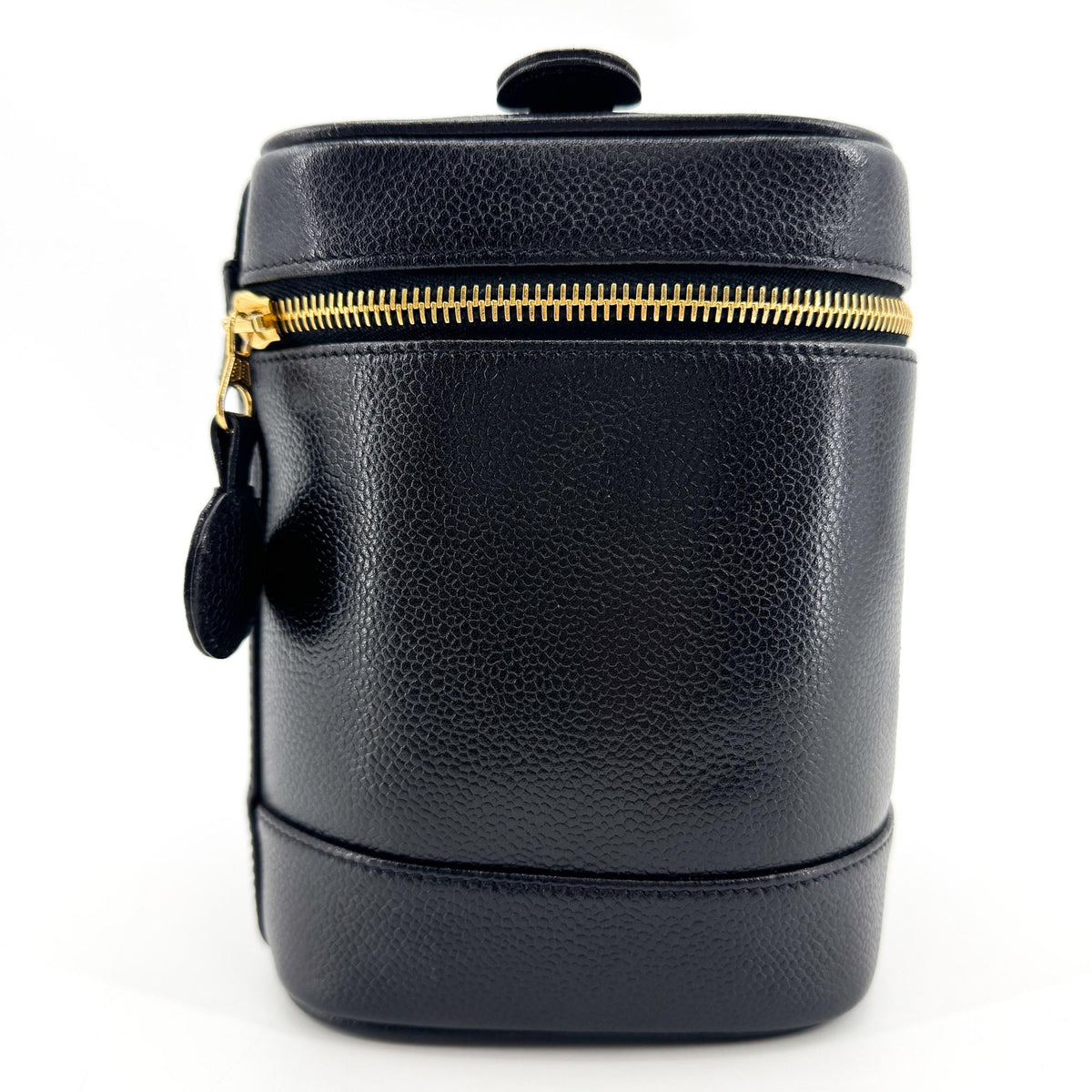 Chanel Caviar CC Logo Vanity Bag Black Gold Hardware