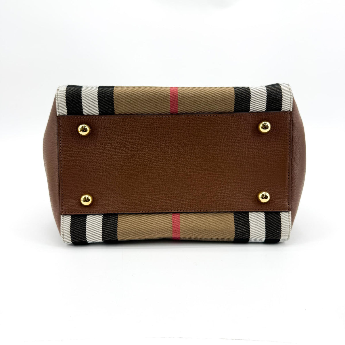 Burberry Small House Check Leather Crossbody Bag Brown