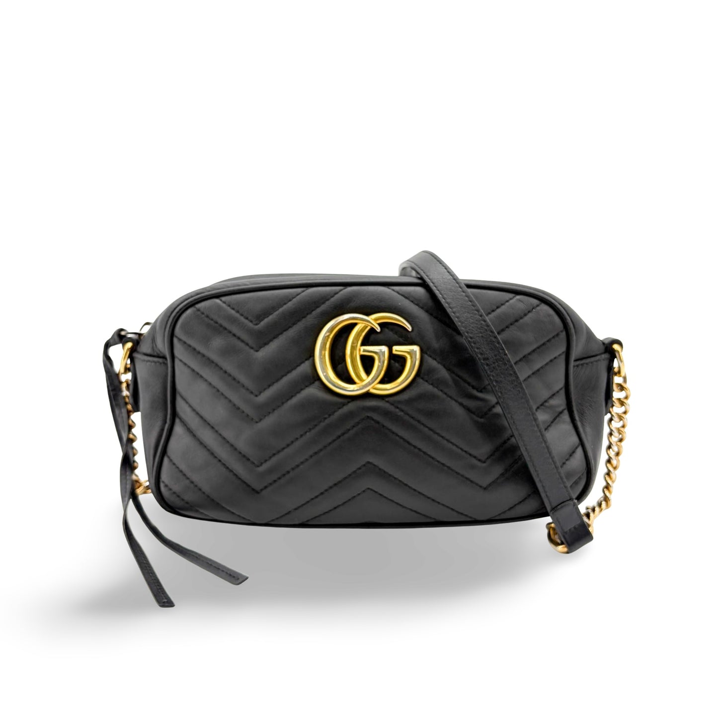 Gucci GG Marmont Matelassé Small Camera Bag Shoulder Bag Black