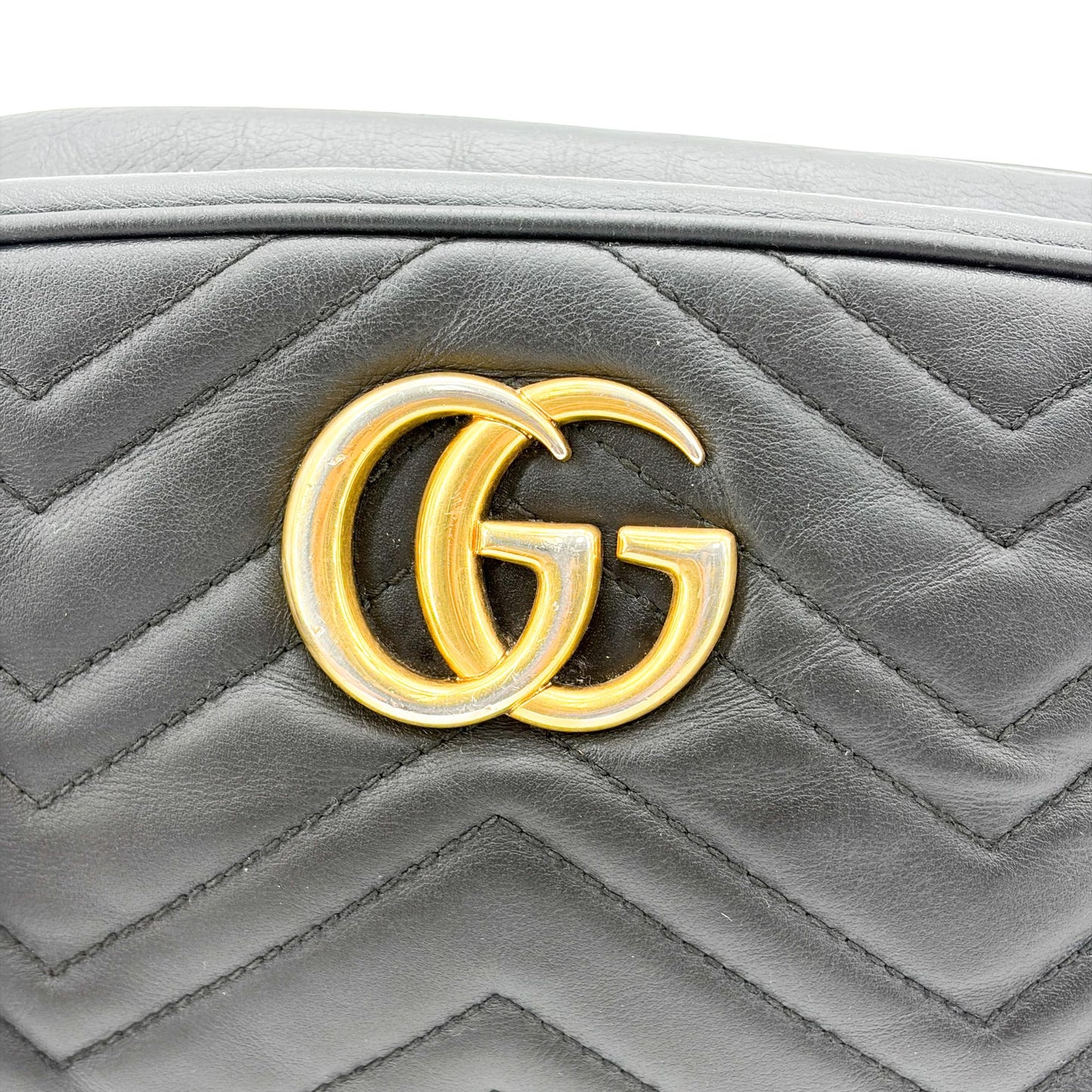 Gucci GG Marmont Matelassé Small Camera Bag Shoulder Bag Black
