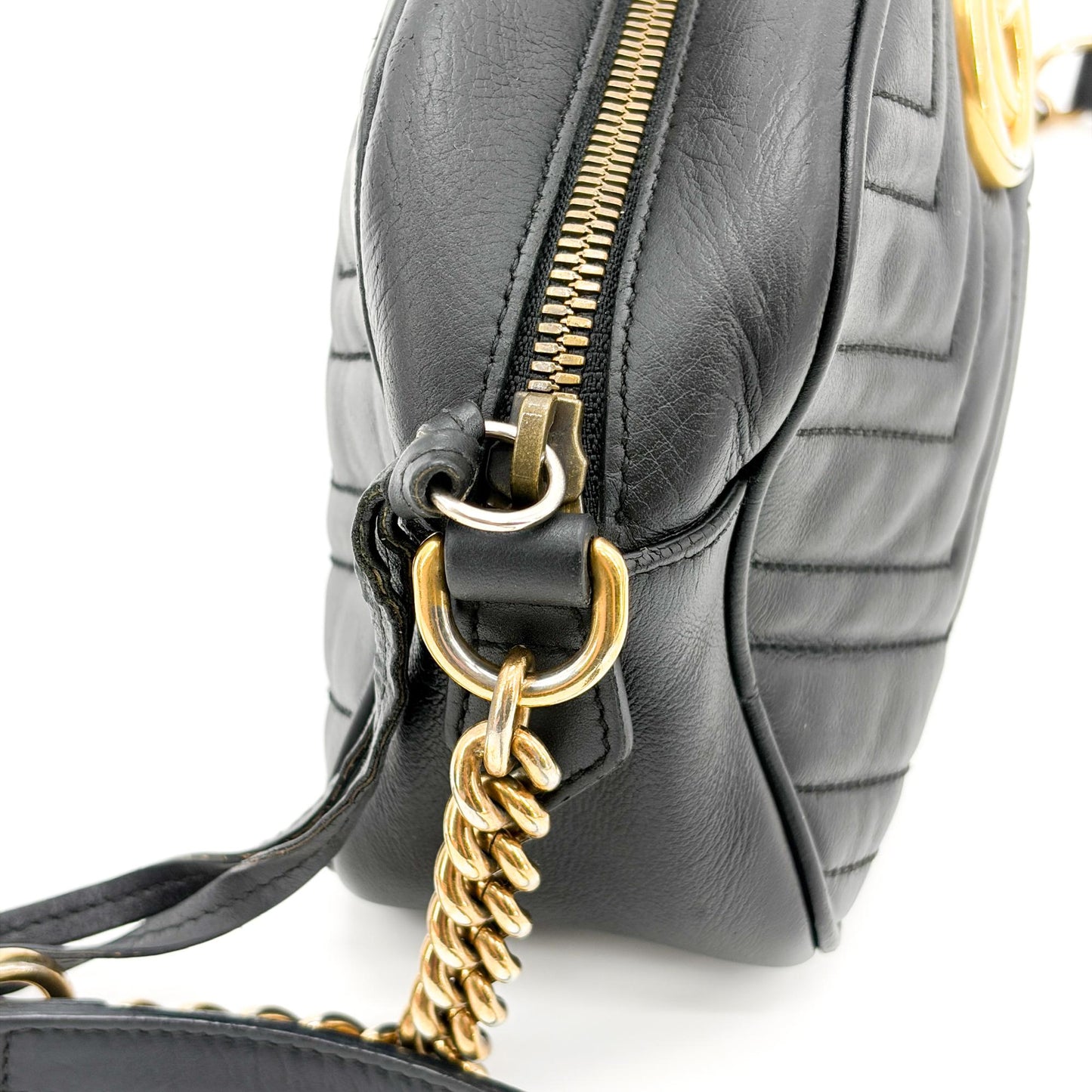 Gucci GG Marmont Matelassé Small Camera Bag Shoulder Bag Black