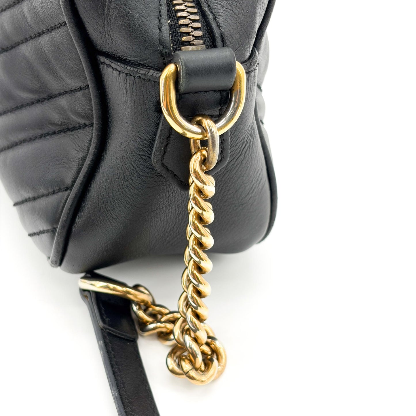 Gucci GG Marmont Matelassé Small Camera Bag Shoulder Bag Black
