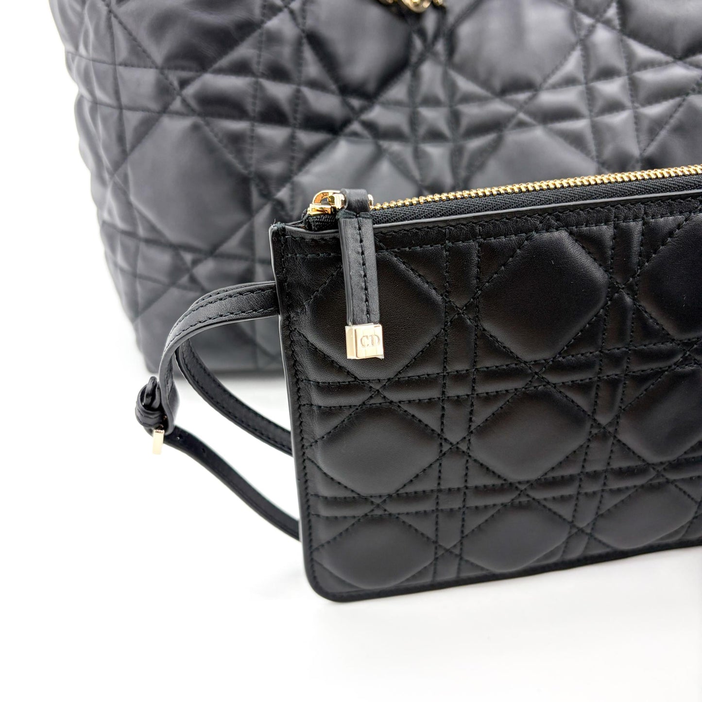 Dior Toujours Large Soft Shopper Bag Black Gold Hardware