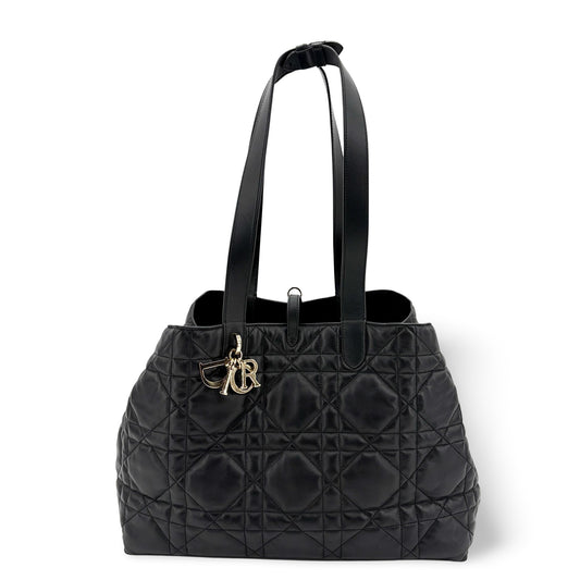 Dior Toujours Large Soft Shopper Bag Black Gold Hardware