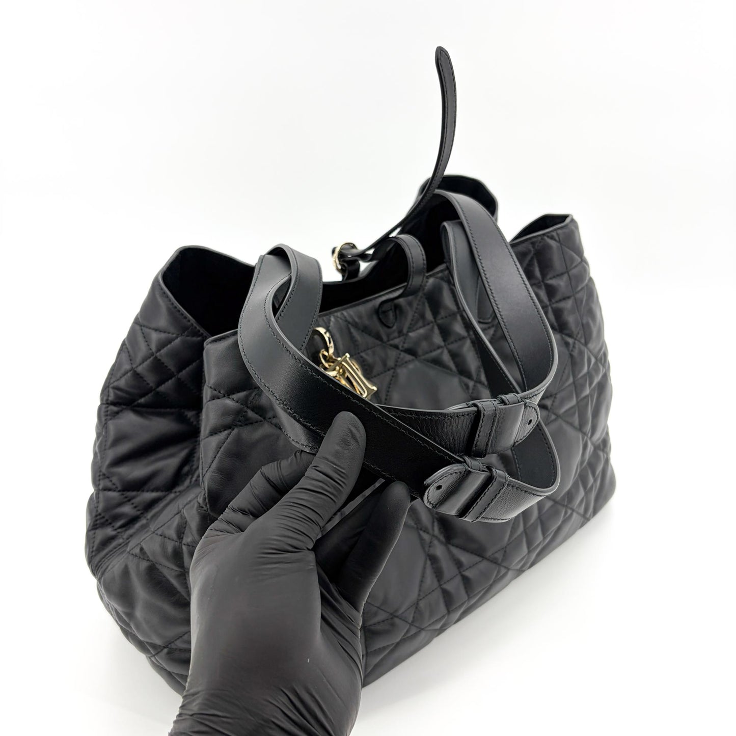 Dior Toujours Large Soft Shopper Bag Black Gold Hardware