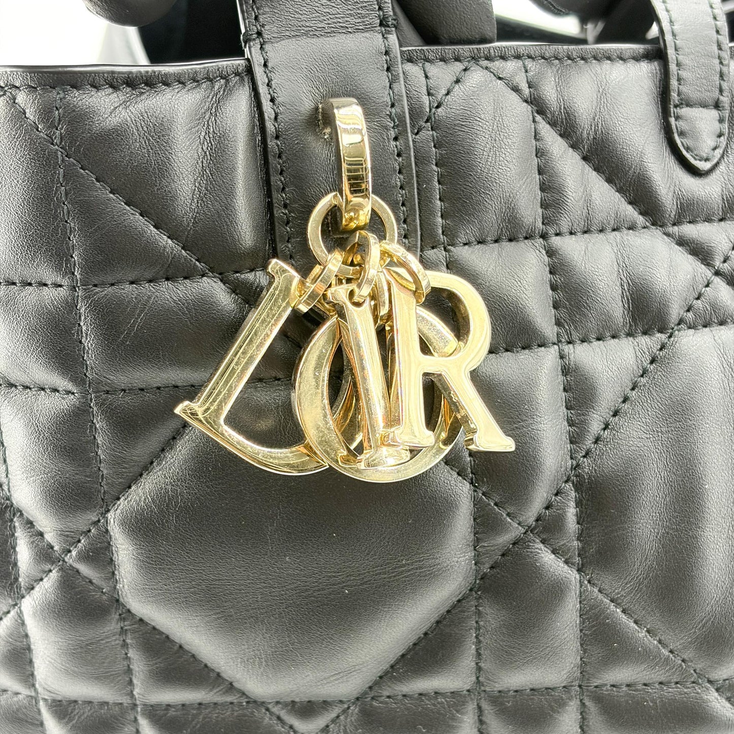 Dior Toujours Large Soft Shopper Bag Black Gold Hardware