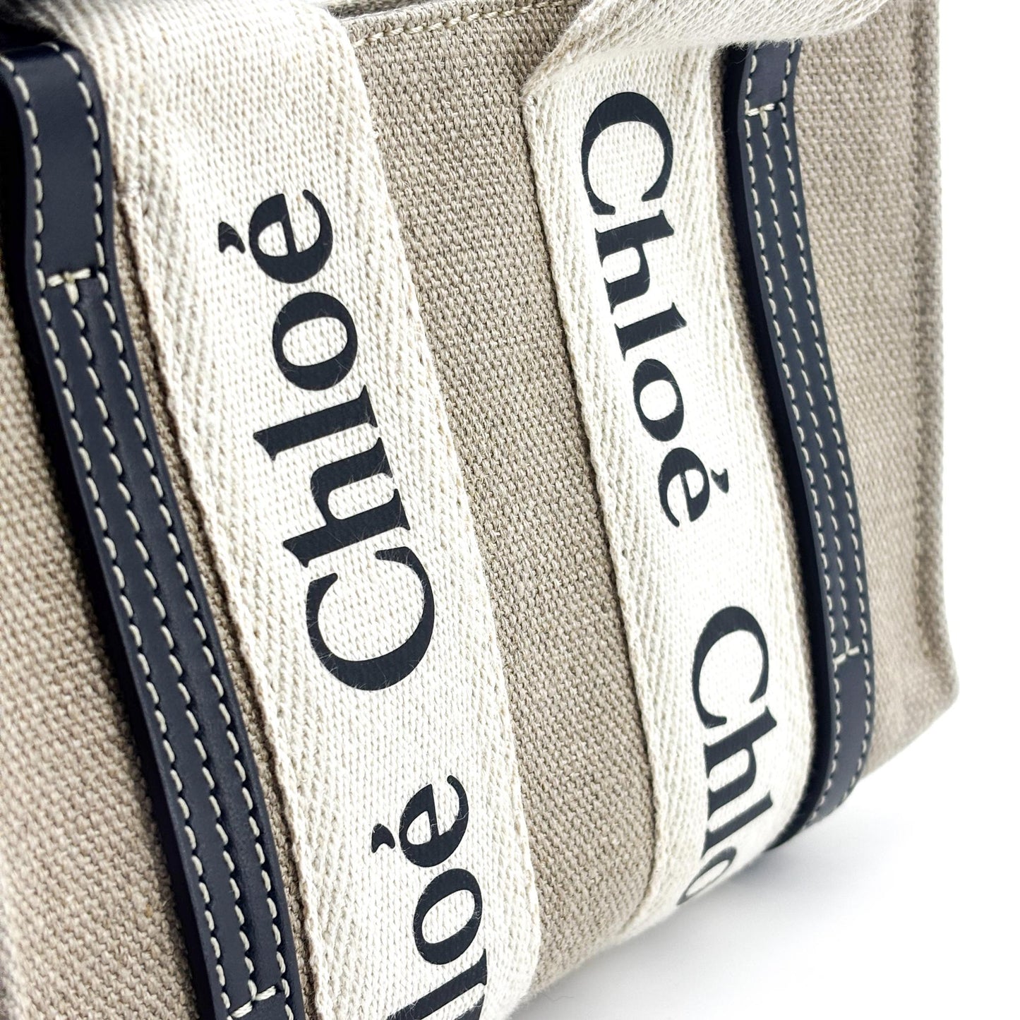 Chloé Woody Mini Tote Bag Navy