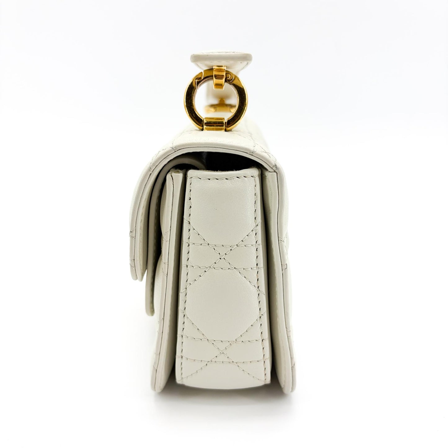 Dior Micro Caro Bag White Canage Calfskin