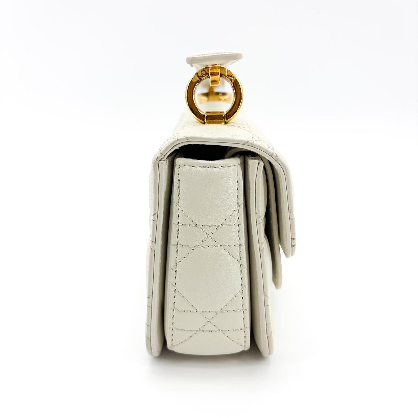 Dior Micro Caro Bag White Canage Calfskin