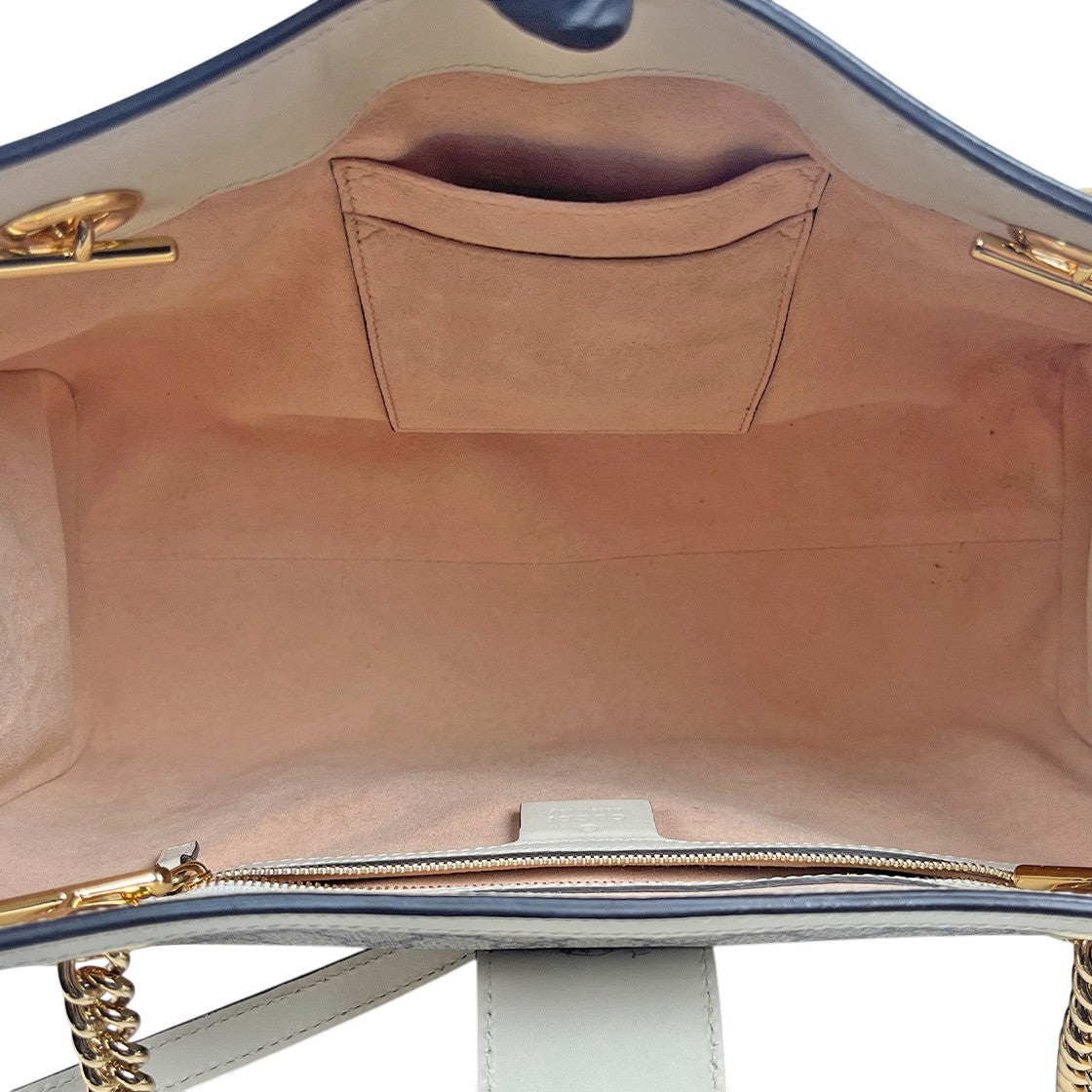 Gucci White GG Supreme Medium Paddle Lock Shopper Bag