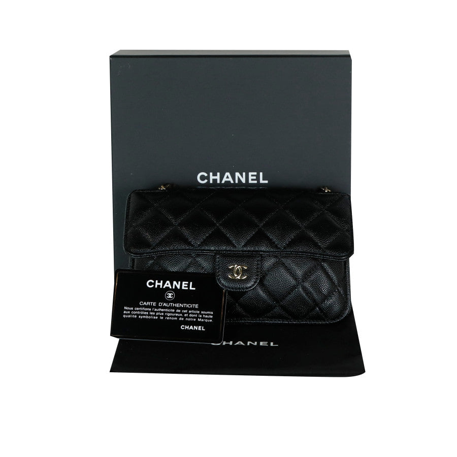 Classic Caviar Foldable Chain Crossbody Eco Tote Bag AP2095