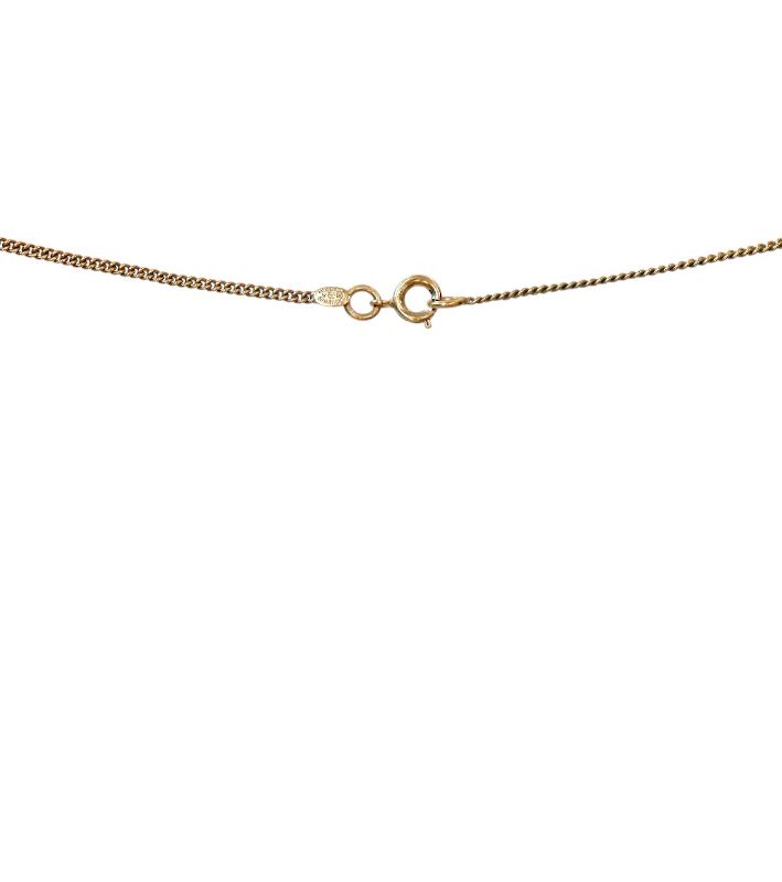 Chanel Pink Ribbon Pearl CC Gold Necklace