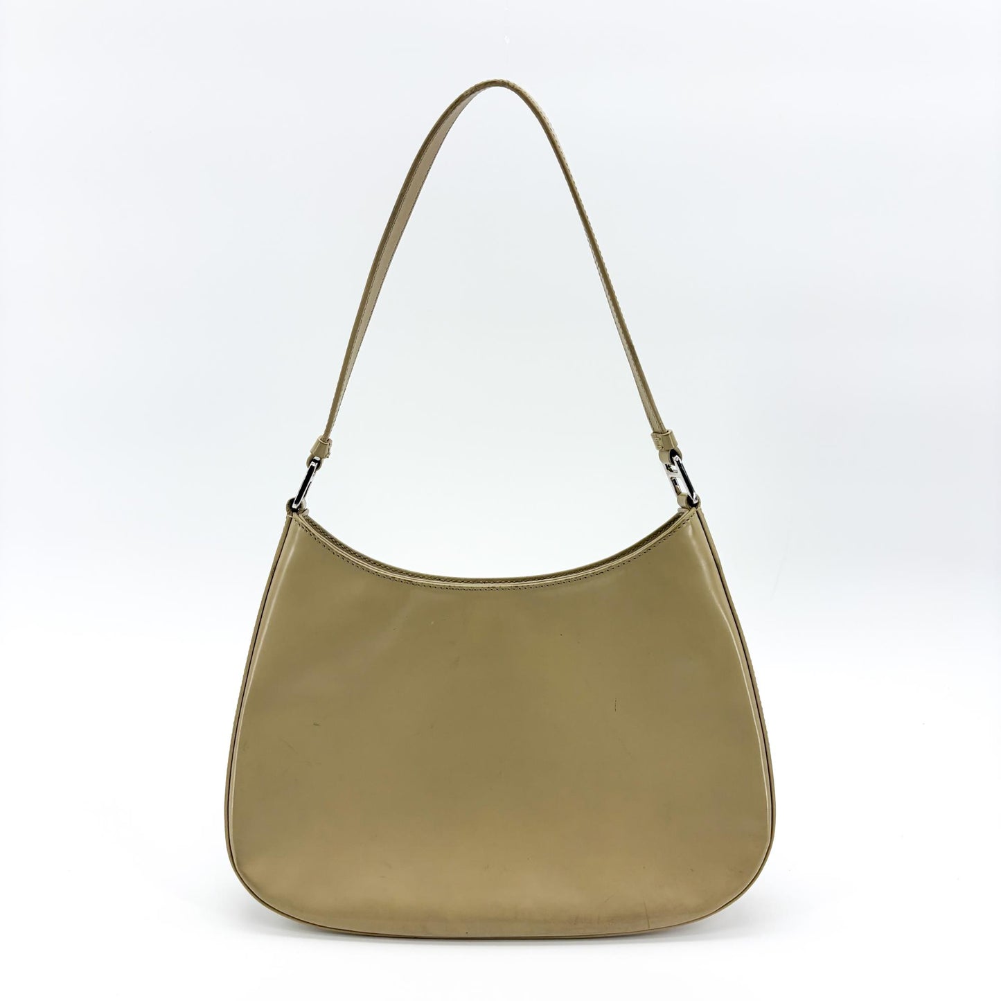 Prada Cleo Brushed Leather Shoulder Bag Khaki
