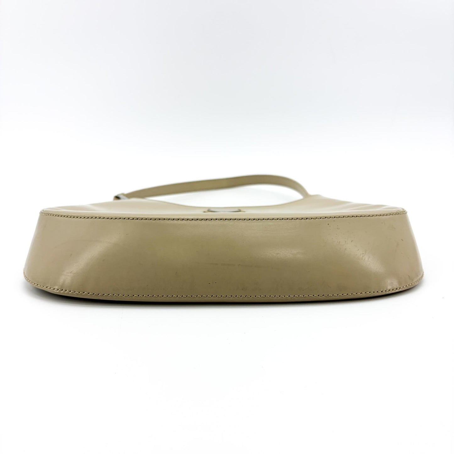Prada Cleo Brushed Leather Shoulder Bag Khaki