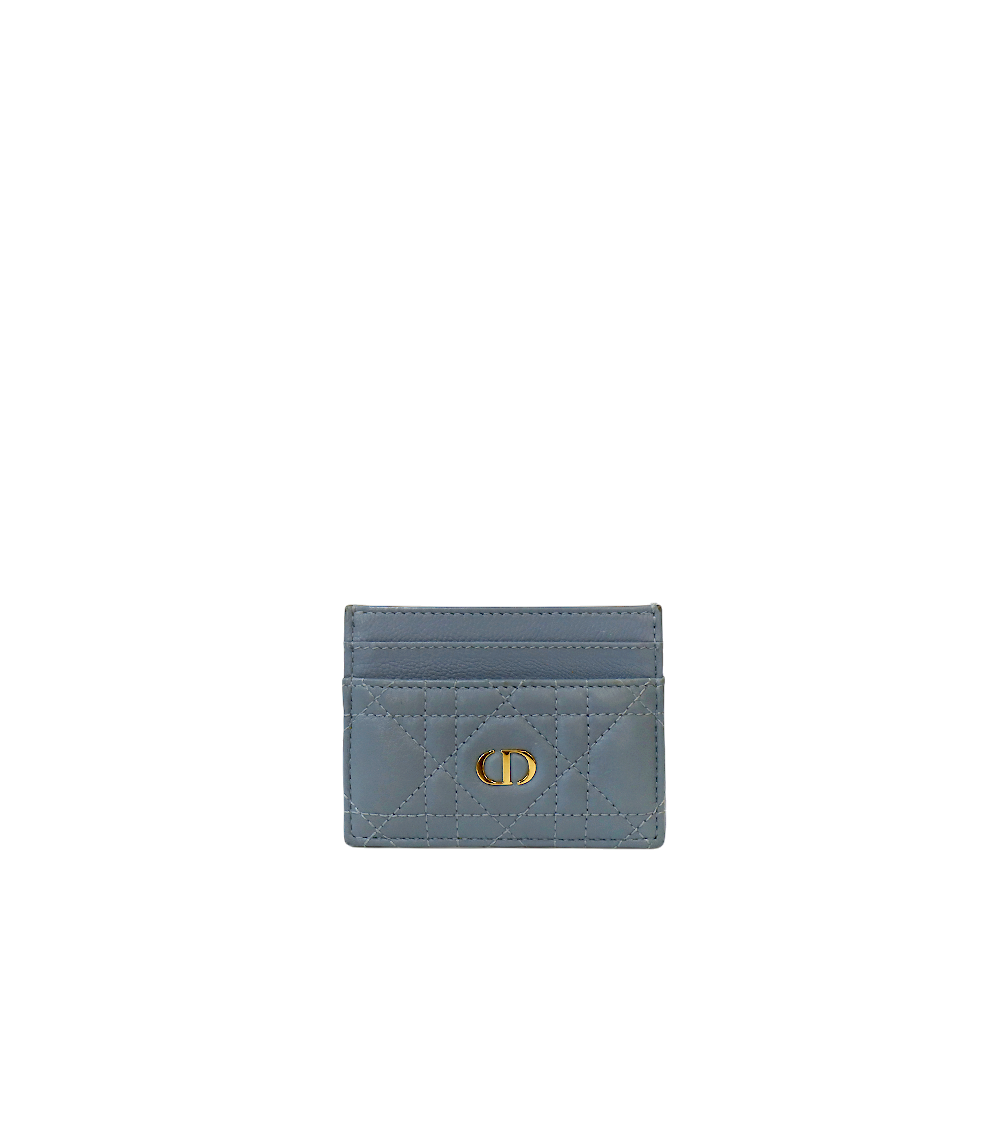 Dior Blue Caro Card Holder Wallet