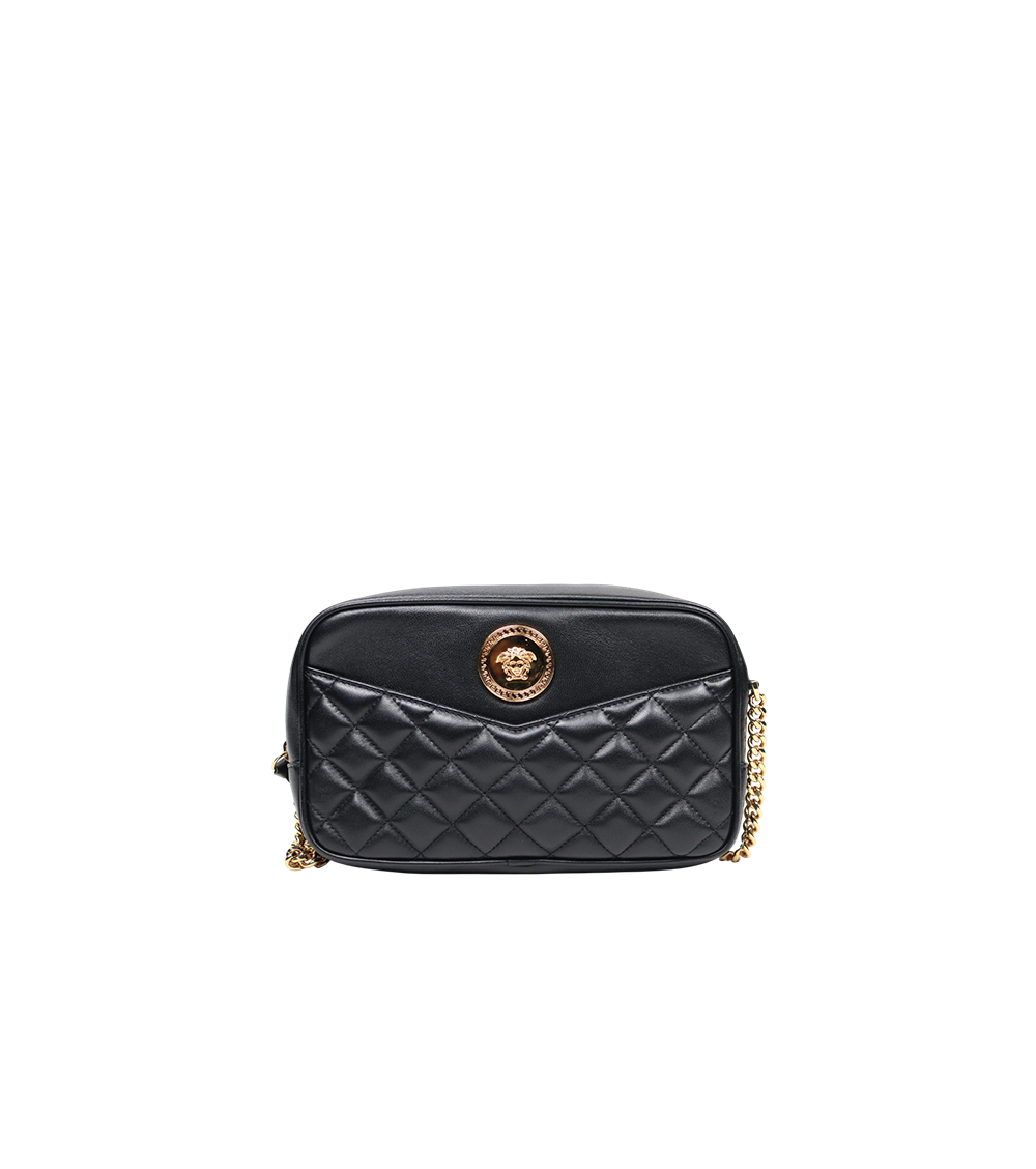 Versace Black Quilted Medusa Shoulder Bag