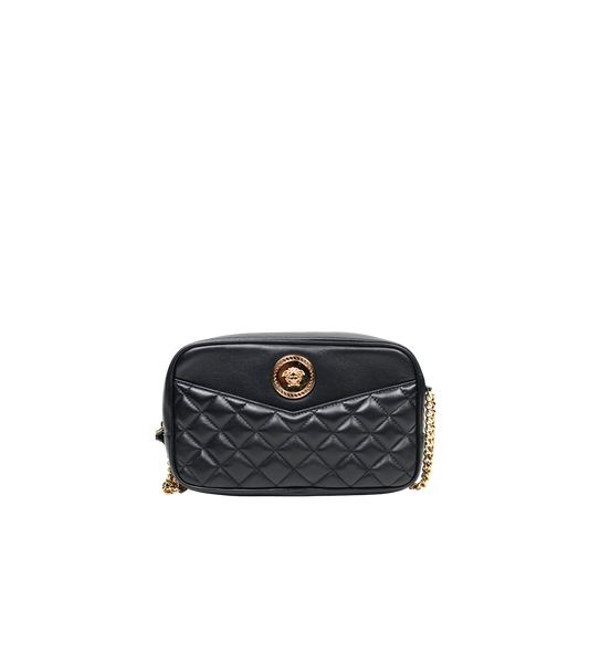 Versace Black Quilted Medusa Shoulder Bag
