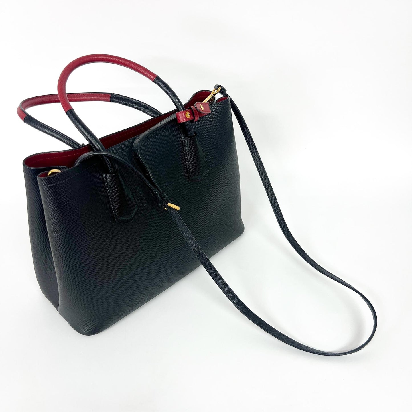 Prada Saffiano Cur Double Bag Medium 1BG775