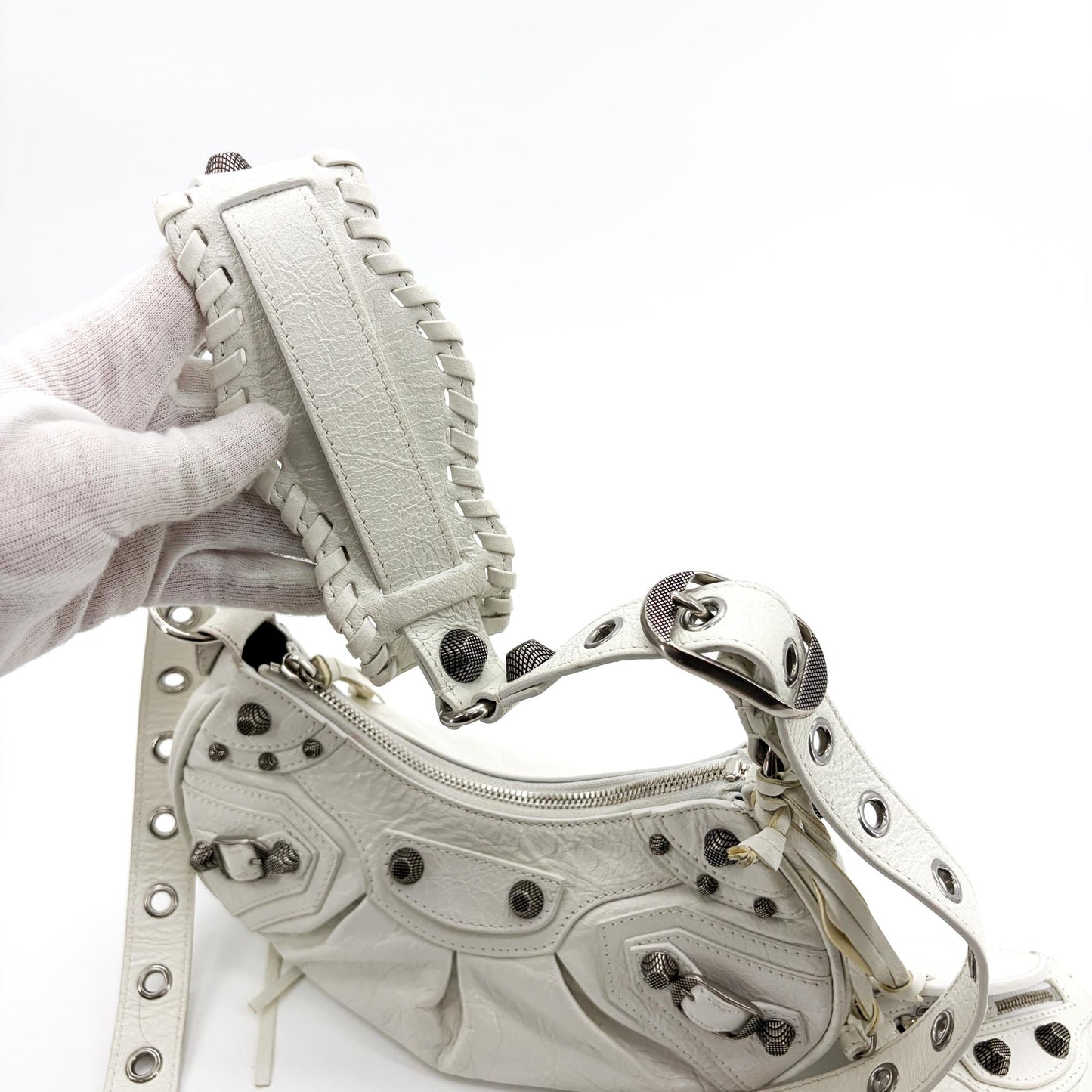 Balenciaga Le Cagol XS Shoulder Bag White