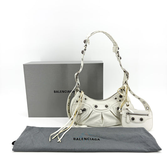 Sac bandoulière Balenciaga Le Cagol XS blanc