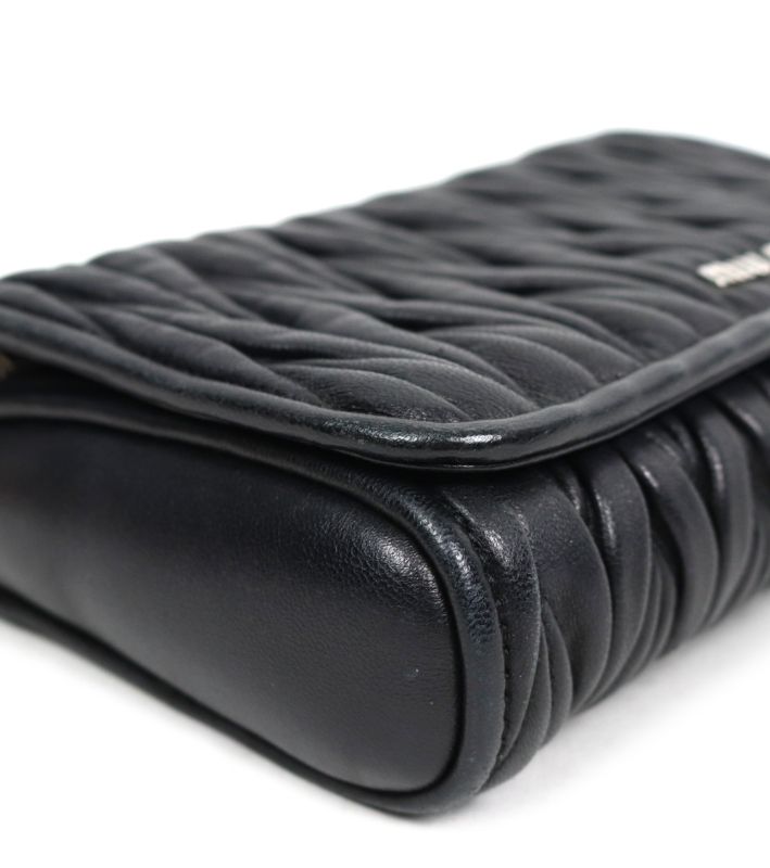 Miu Miu Black Matelassé Chain Shoulder Bag