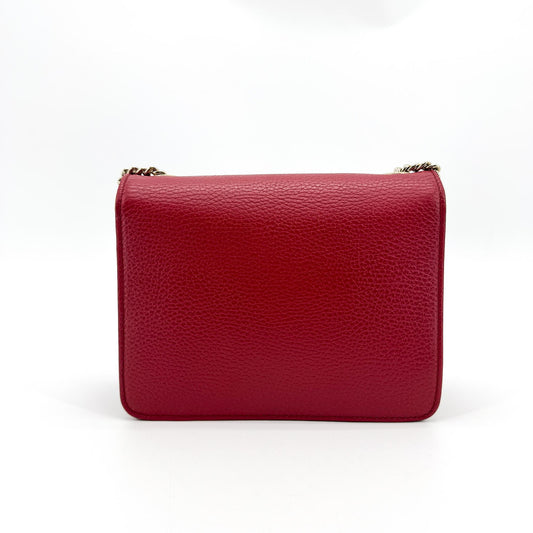 Gucci Interlocking G Chain Crossbody Bag Red